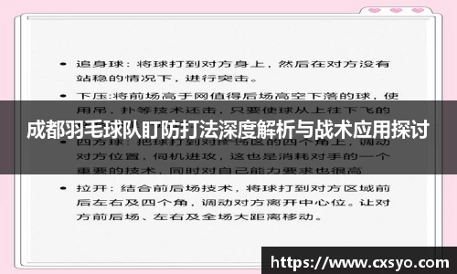 成都羽毛球队盯防打法深度解析与战术应用探讨